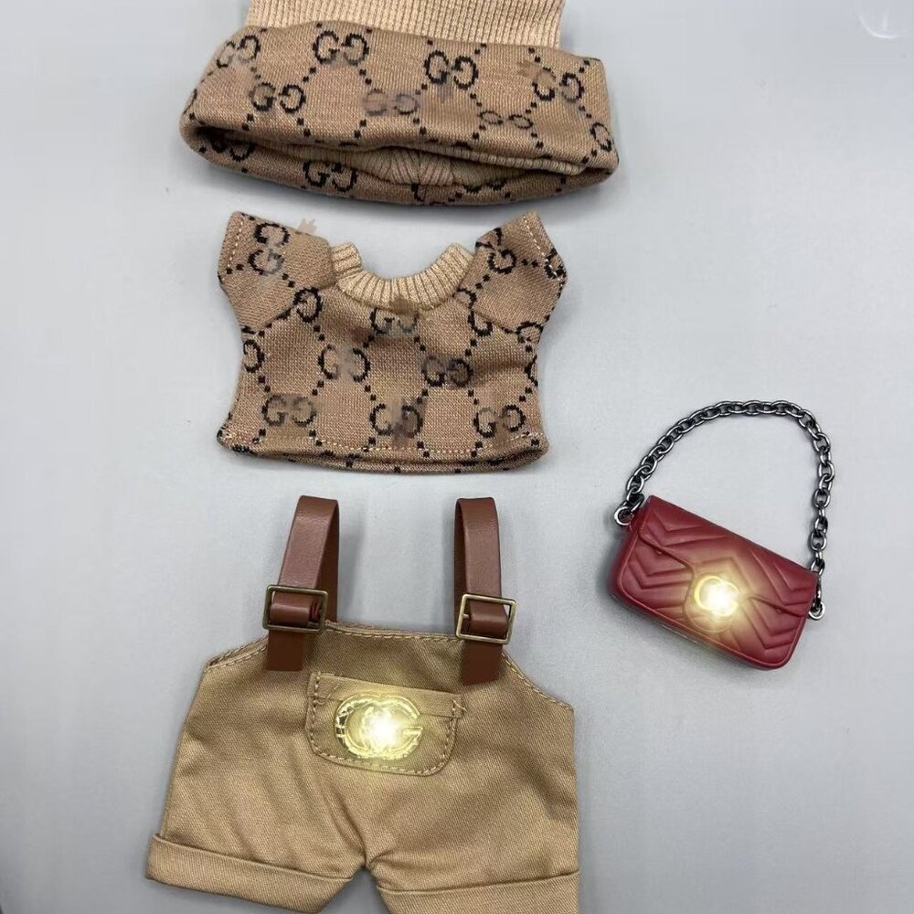 NO DOLL-Clothing Fits-For-Labubu. Hat & Top + Bag Doll Clothes